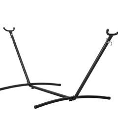 Portable Hammock Stand, 450lbs Capacity Steel Hammock Stand for 2 Person, Heavy Duty Adjustable Hooks Hammock Frame Fits 9.5-12.6 ft Hammocks, Space Saving with Carrying Bag for Outdoor or Indoor