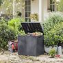 NEW SALE | Outdoor 96% recycled Small Balcony Garden Furniture Storage Box Grey Wood Panel Effect | Fade Free | All Weather Resistant | Safe and Secure | Zero Maintenance Image 4