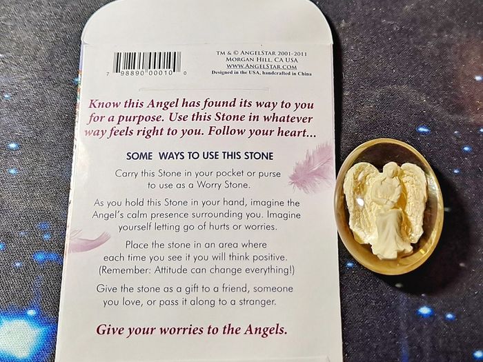 Angel Worry Stone Angelstar With Lovely Envelope Unusual Gift