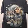 Vintage WILD t shirt American Indian and wolves print front and back Size medium Image 2