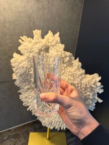 long crystal glasses in a box of 6