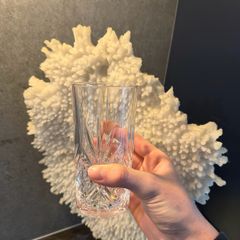 long crystal glasses in a box of 6
