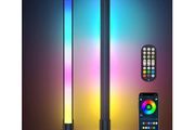 2 Smart Light Bar, Smart LED Light Bars, Smart Flow Light Bars RGB Ambient Lighting, Smart Gaming Lamps LED TV Backlights, Bluetooth Colour