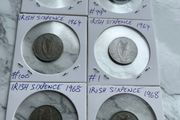 Irish sixpences x 6. 1 euro each or 5 euro for the 6. Dates below