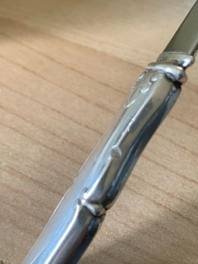 Vintage Danish silver and steel sauce ladle
