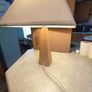 Wood Square Cone Table Lamp Cream Shade Image 2