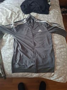 Adidas Track Top Grey 3 stripe
