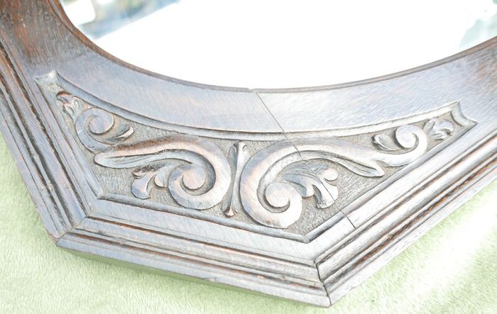 Antique Carved Oak Mirror