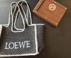 Luxury Woven Tote Bag - Black