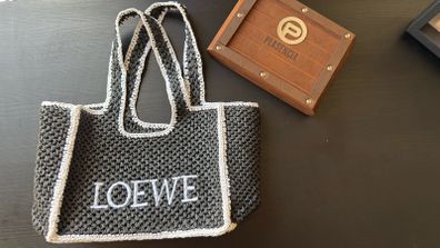 Luxury Woven Tote Bag - Black
