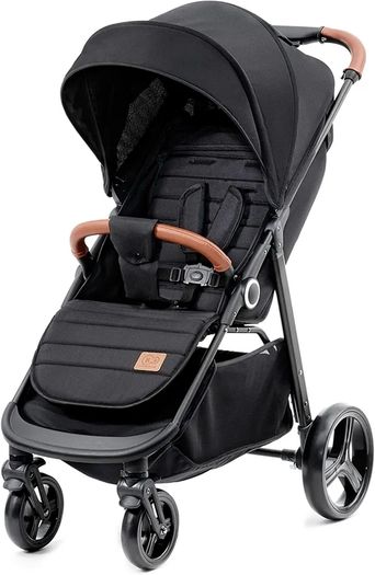 Grande Plus Stroller Pushchair for Toddlers from Birth to 22 kg, Extra-Large Hood, Lie-Flat Position, Folding with one Hand, Shock Absorption on All Wheels, Black
