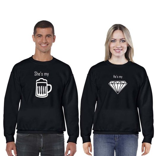 Beer and Diamond Couple Sweatshirts (set) valentines day gift