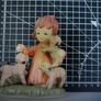 Girl With Lambs Figurine Vintage Flower Image 3