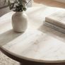 Modern Round Coffee Table 60cm White Marble Effect Top with Metal Base Image 5