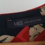 M&S red and navy shoulder overlap blouse Sz 16 Image 2