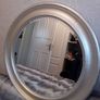 Large round silver mirror Image 3