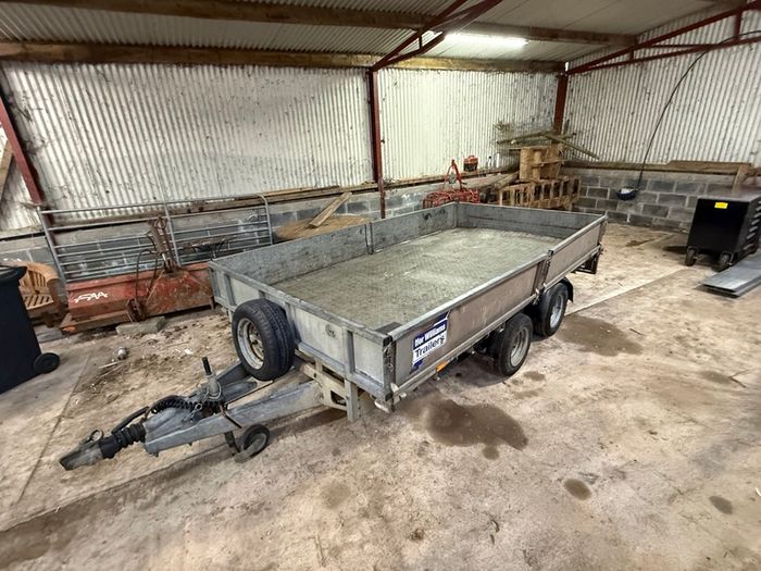 Ivor Williams 3.5 Tonne Flat Bed Drop Side Plant Trailer