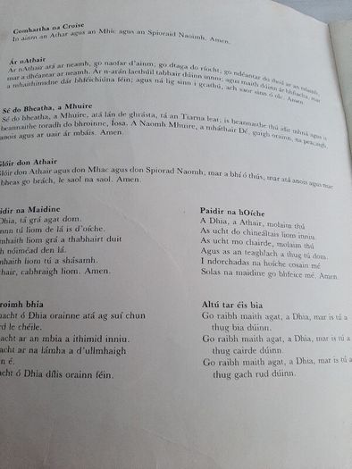 vintage Gaeilge school book also available in English