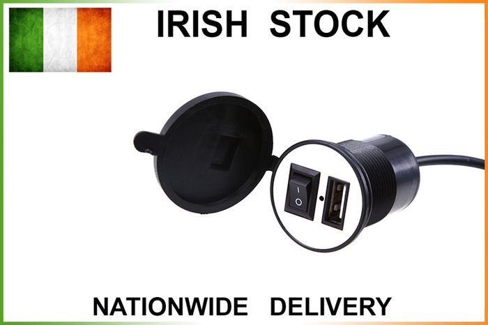 Motorcycle, Scooter, Car, Boat USB Charger with switch. Water and Dust proo