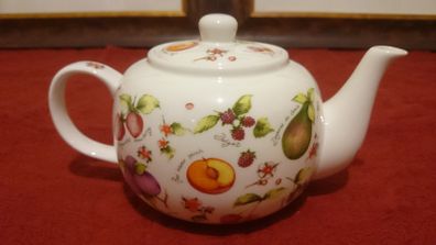 Leonardo Collection " Various Fruits " Colorful Pattern Fine China Tea Pot Designed In England