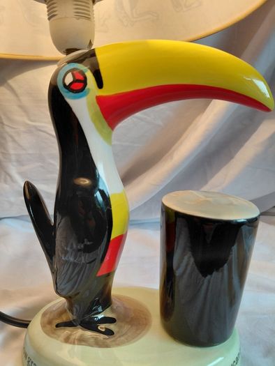 Ceramic Hand Painted Guinness Toucan Lamp