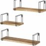 Rustic Floating Shelves, Decorative Wood Wall Shelves Set of 3, Wall Mounted Storage Shelves for Bedroom, Living Room, Kitchen, Bathroom, Office and More Carbonized Black (MULTIPLE COLOURS) Image 3