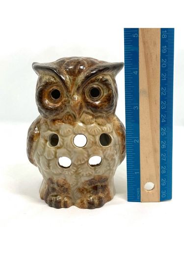 Vintage Ceramic Owl Tea Light Holder
