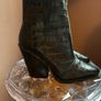 ASOS Black Croc Effect Ankle Boots Size 3 Image 2