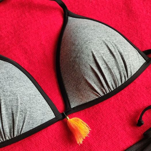 Grey Ruched bum Bikini, size M