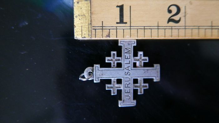 Vintage Silver 'JERUSALEM' Cross Pendant