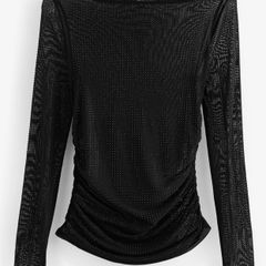 Black Sparkle Long Sleeves Top