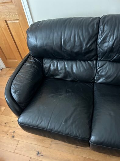 Black leather couch suite of 4 pieces