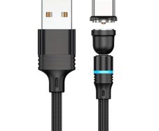 Magnetic USB-C Charging Cable (540deg Rotation) - Easy One-Handed Charging + LED