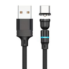 Magnetic USB-C Charging Cable (540deg Rotation) - Easy One-Handed Charging + LED