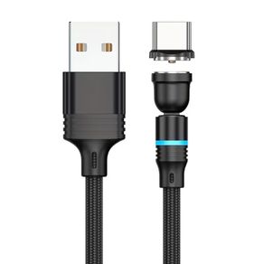 Magnetic USB-C Charging Cable (540deg Rotation) - Easy One-Handed Charging + LED