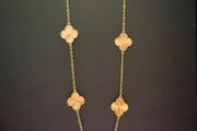 Clover style tricolor necklace
