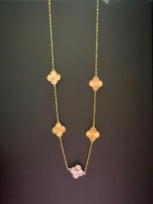 Clover style tricolor necklace