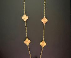 Clover style tricolor necklace