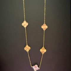 Clover style tricolor necklace
