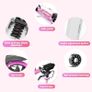 Scooter with Disc Brake & Dual Shock Absorbers, 200mm PU Wheels ABEC-7 Bearings, Foldable Scooter for Teenagers and adults, Non-Slip Deck - Pink/White/Blue Image 3