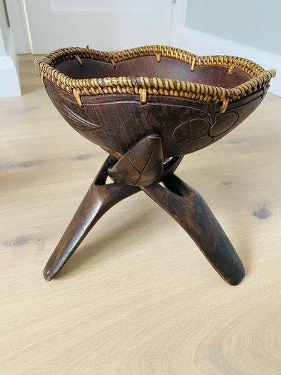 Handmade wooden bowel and stand