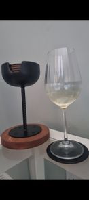 Handmade Wine Coaster Holder  5 Metal Coasters