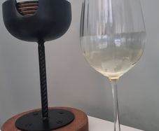 Handmade Wine Coaster Holder  5 Metal Coasters