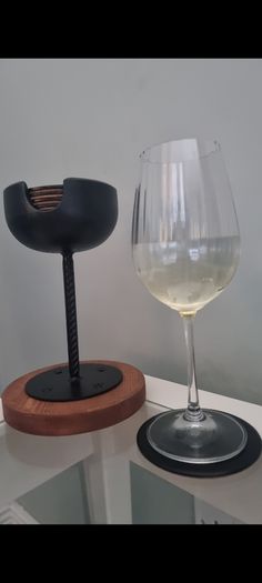 Handmade Wine Coaster Holder  5 Metal Coasters