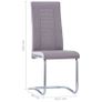 Cantilever Dining Chairs 4 pcs Taupe Fabric Image 7