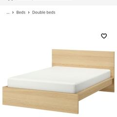 King size bed frame Malm oak veneer