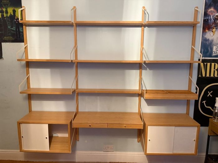 IKEA SVALNAS Bamboo Wall Shelving System