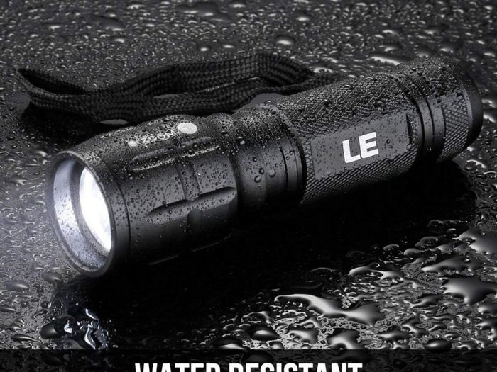 LED Torch, LE1000 Powerful Handheld Flashlight, Super Bright, Pocket Size, Lightweight, Suit for Camping, Cycling, Running, Dog Walking and More Outdoor Use, 6 AAA Batteries Included, Pack of 2