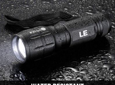LED Torch, LE1000 Powerful Handheld Flashlight, Super Bright, Pocket Size, Lightweight, Suit for Camping, Cycling, Running, Dog Walking and More Outdoor Use, 6 AAA Batteries Included, Pack of 2