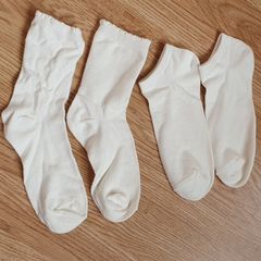 New - 2 Pairs of Cream Socks - Shoe Size 4 - Eur 36